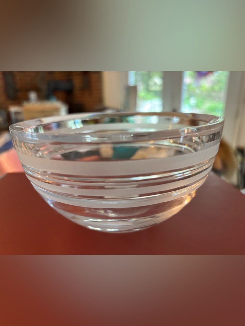 Kate Spade Library Stripe 6” Full Lead Chrystal Bowl NIB